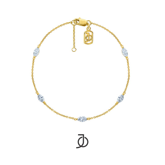 JO Gelang Emas - 5 MARQUISE CHAIN BRACELET 17K