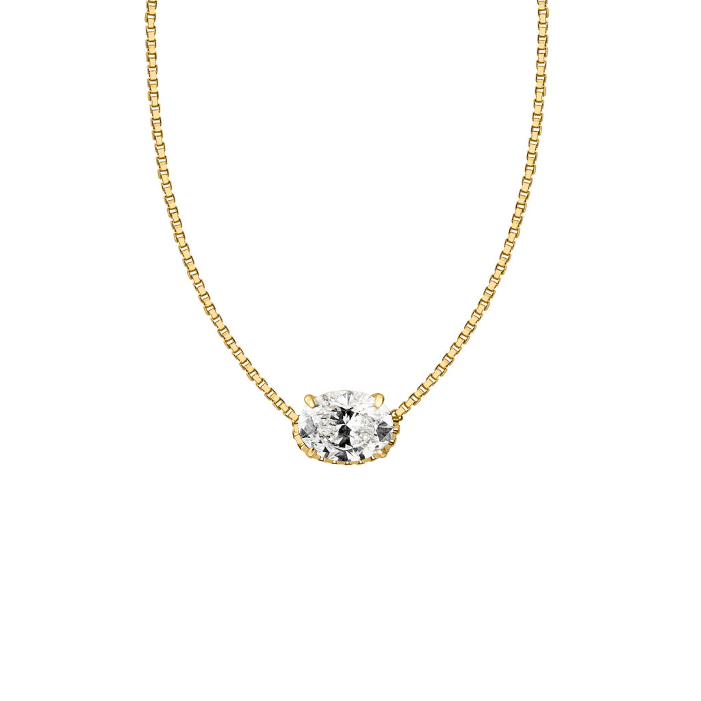 JO Light Diamond Necklace in Oval 17k Yellow Gold