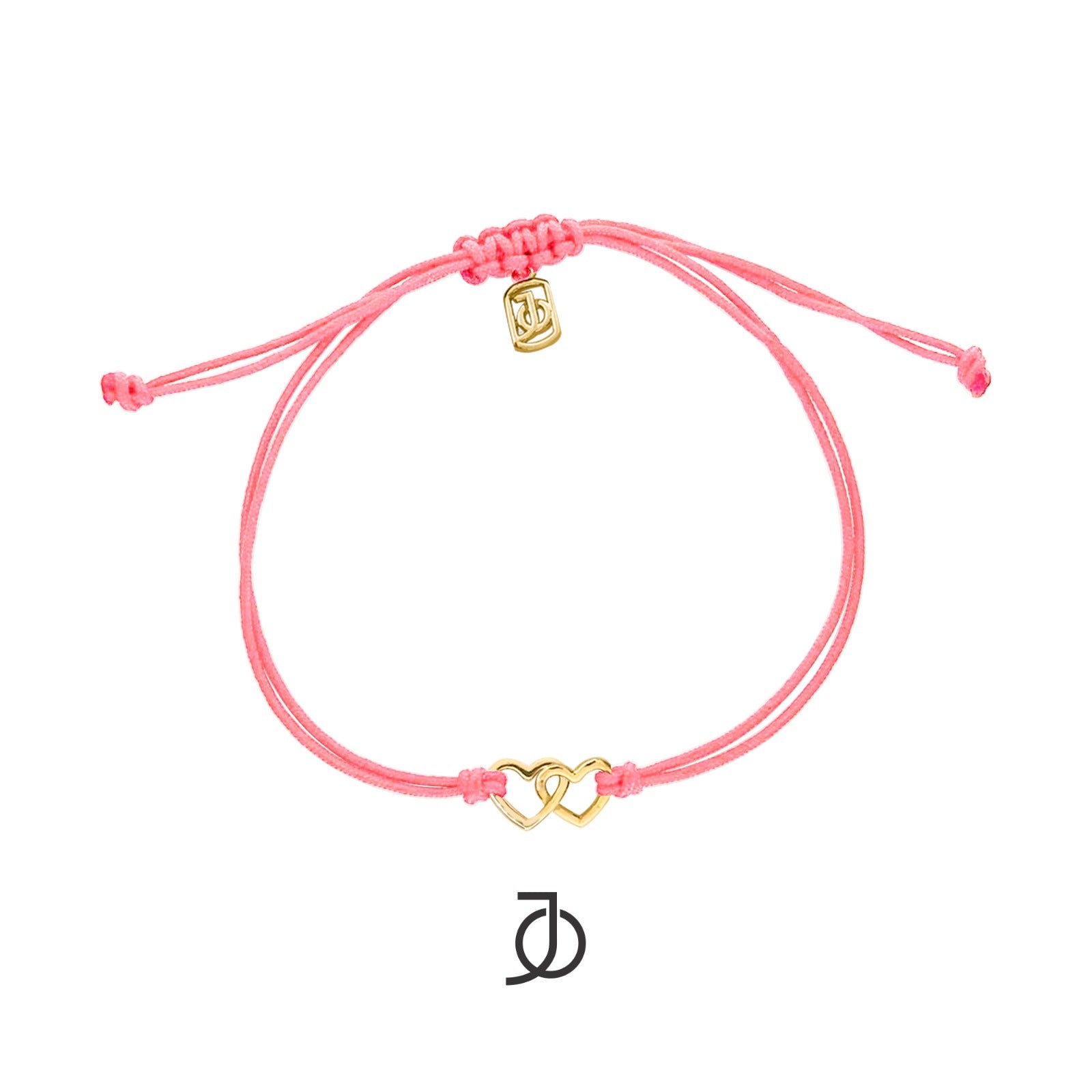JO Interlocking Heart On Cord Bracelet