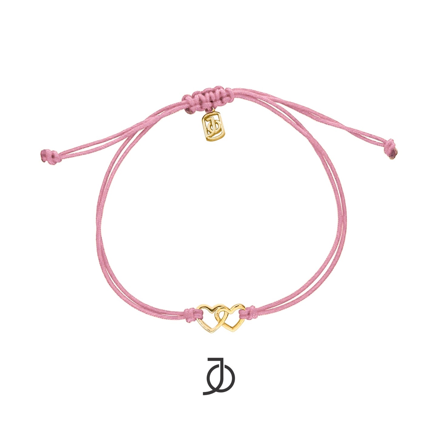 JO Interlocking Heart On Cord Bracelet 17K