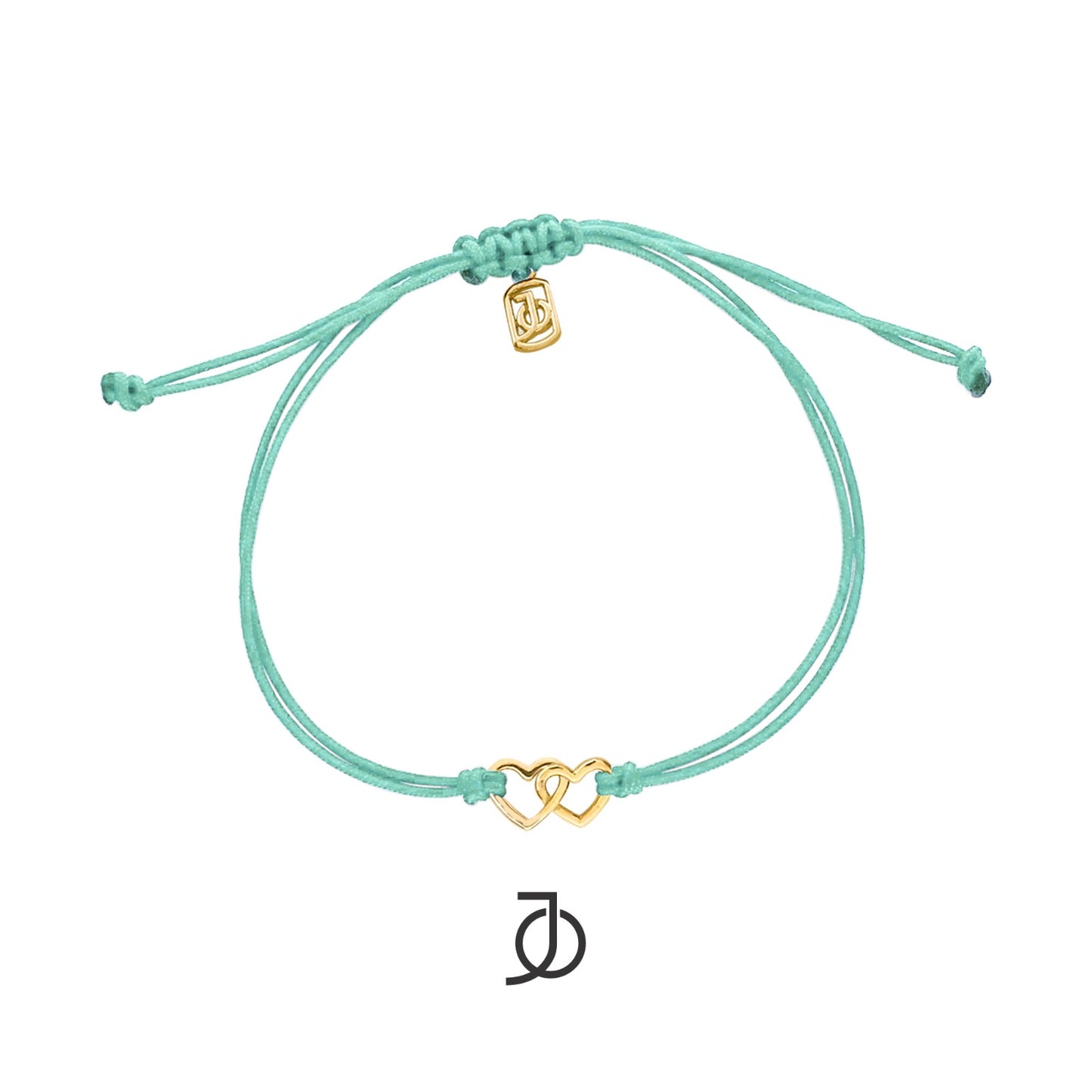 JO Interlocking Heart On Cord Bracelet 17K