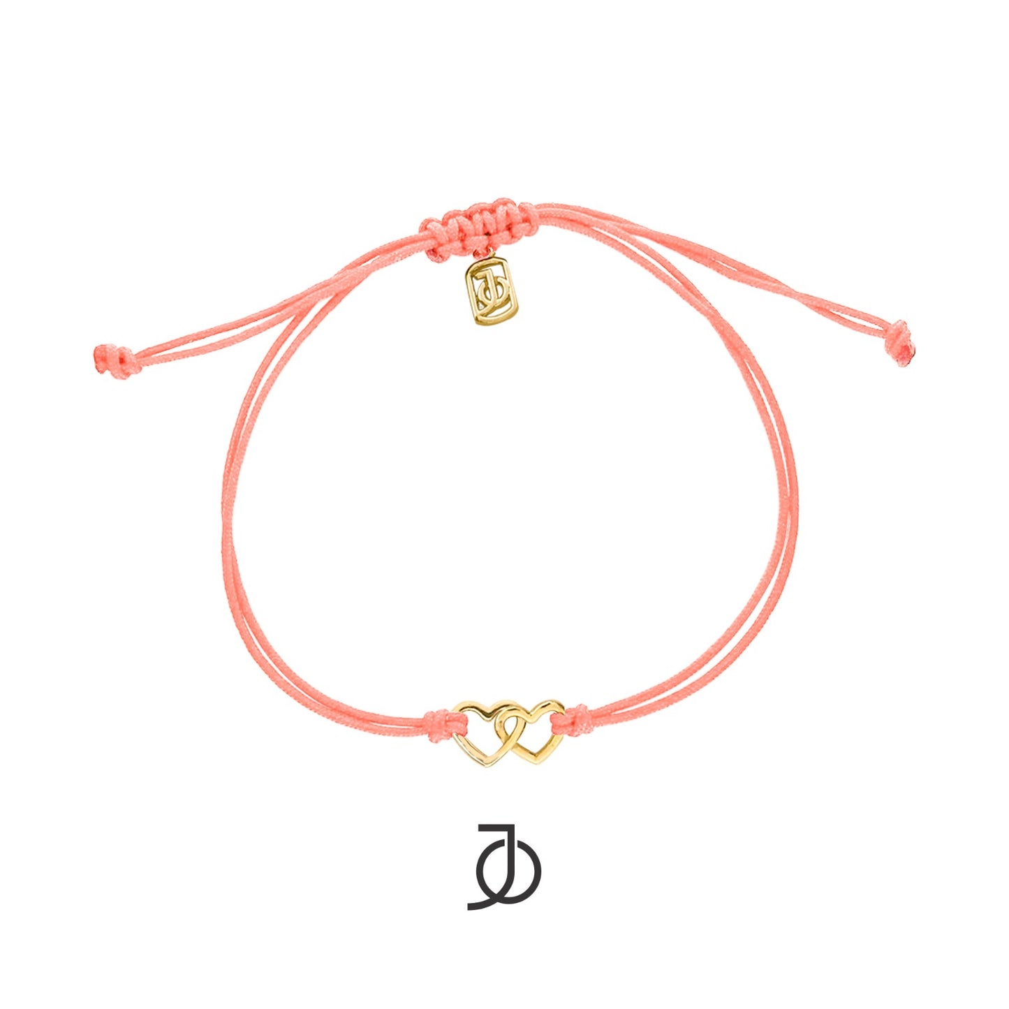 JO Interlocking Heart On Cord Bracelet 17K