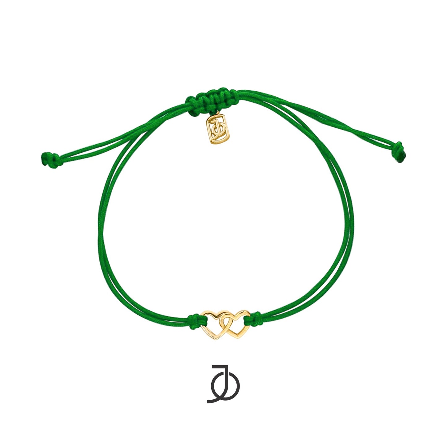 JO Interlocking Heart On Cord Bracelet 17K