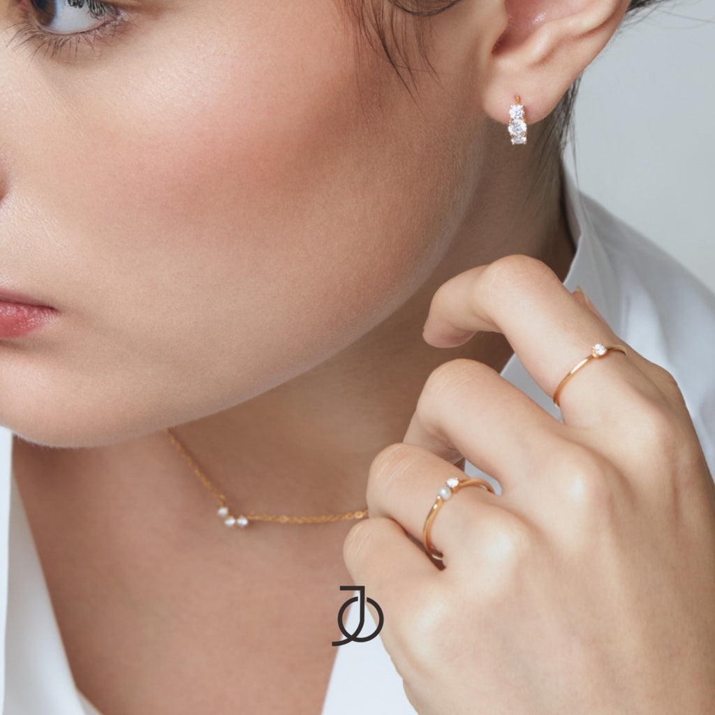 JO Mini Diamond With Pearl Ring