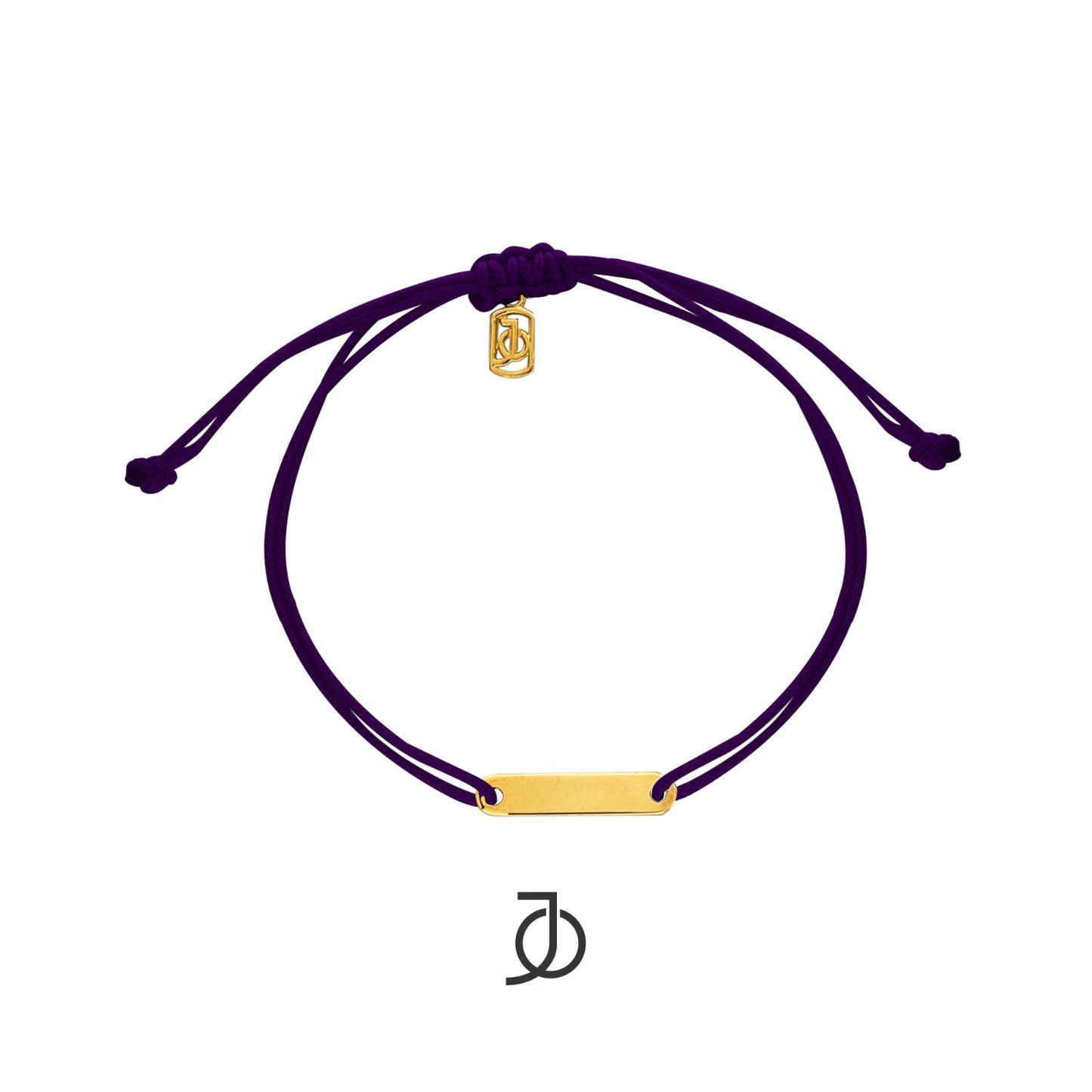 JO ID Bar on Cord Bracelet 17K