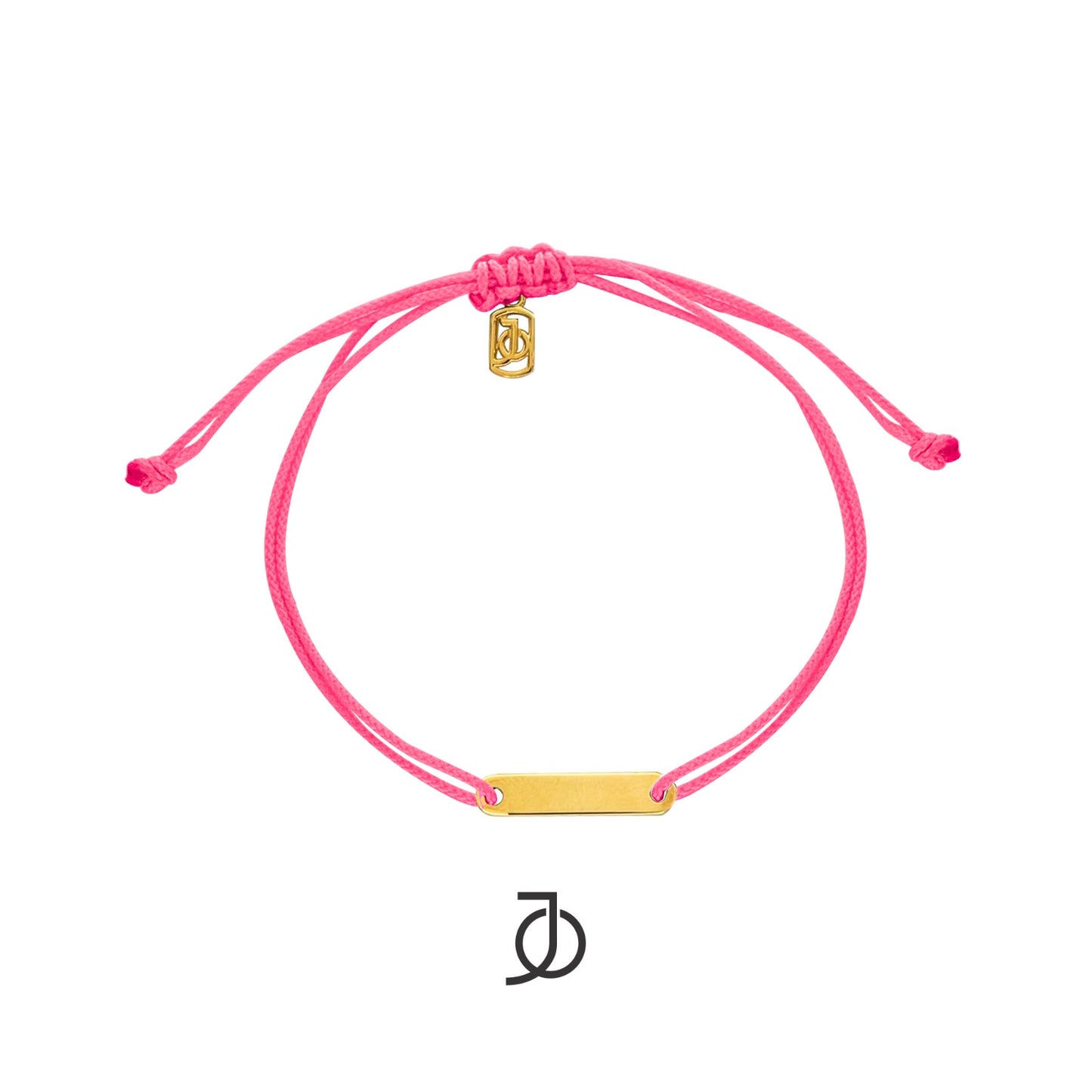 JO ID Bar on Cord Bracelet 17K