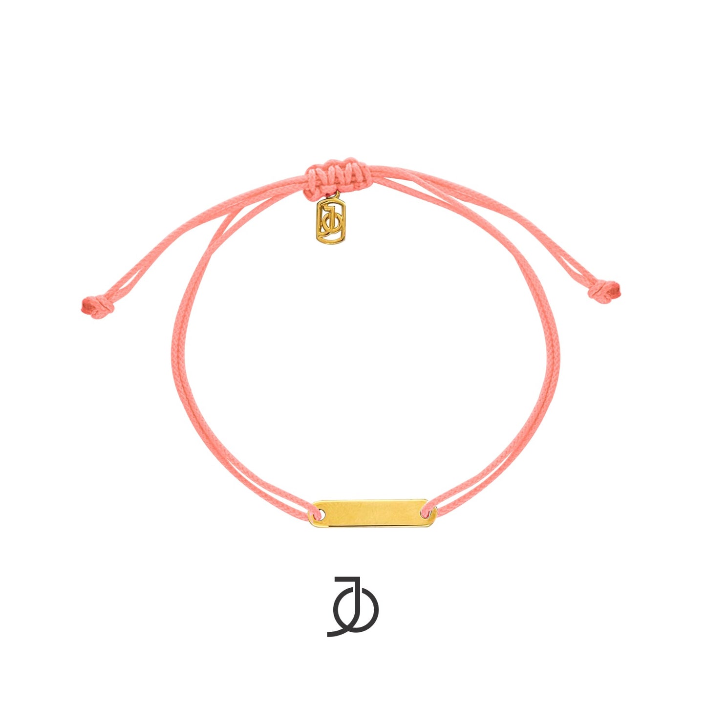 JO ID Bar on Cord Bracelet 17K