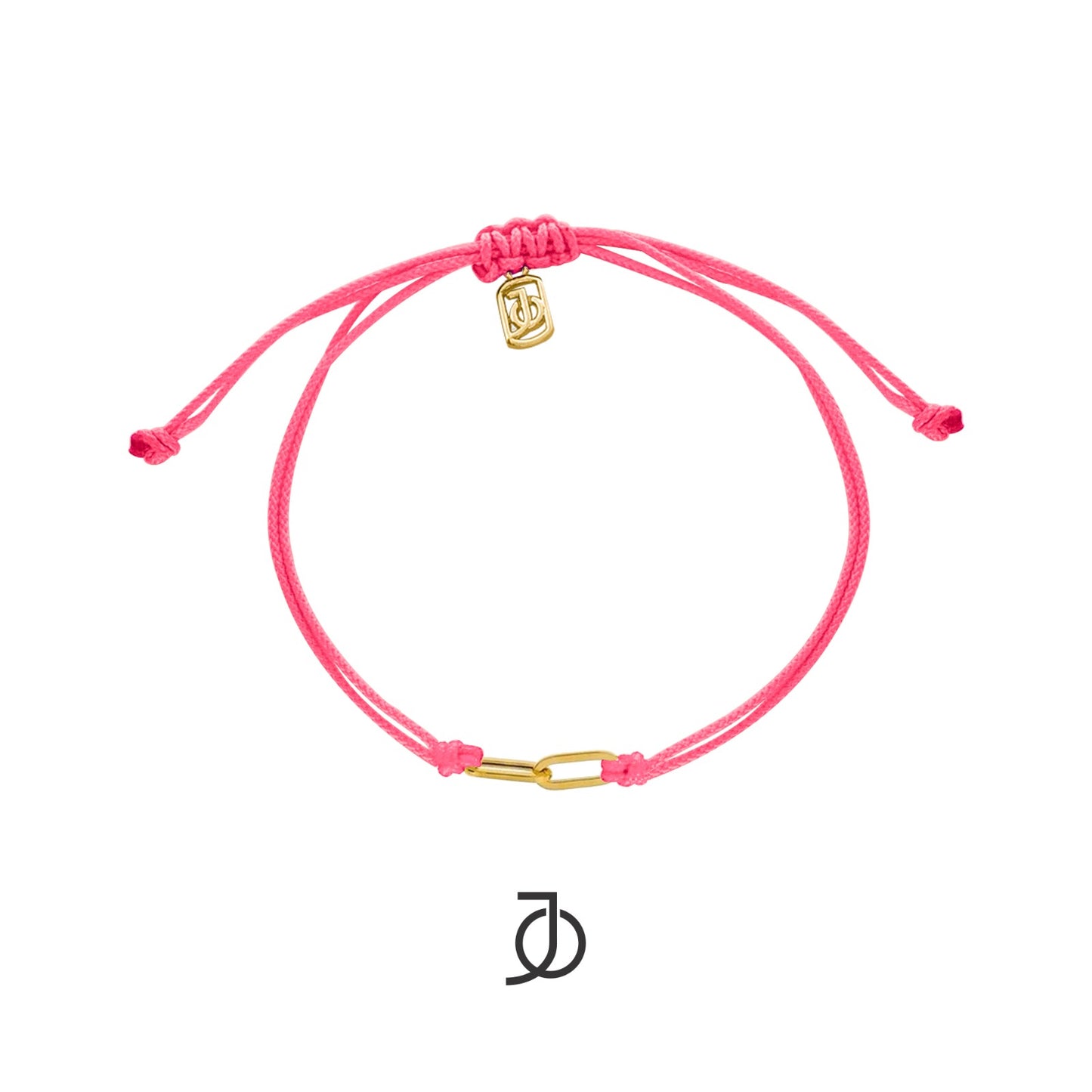 JO Interlocking on Cord Bracelet 17K