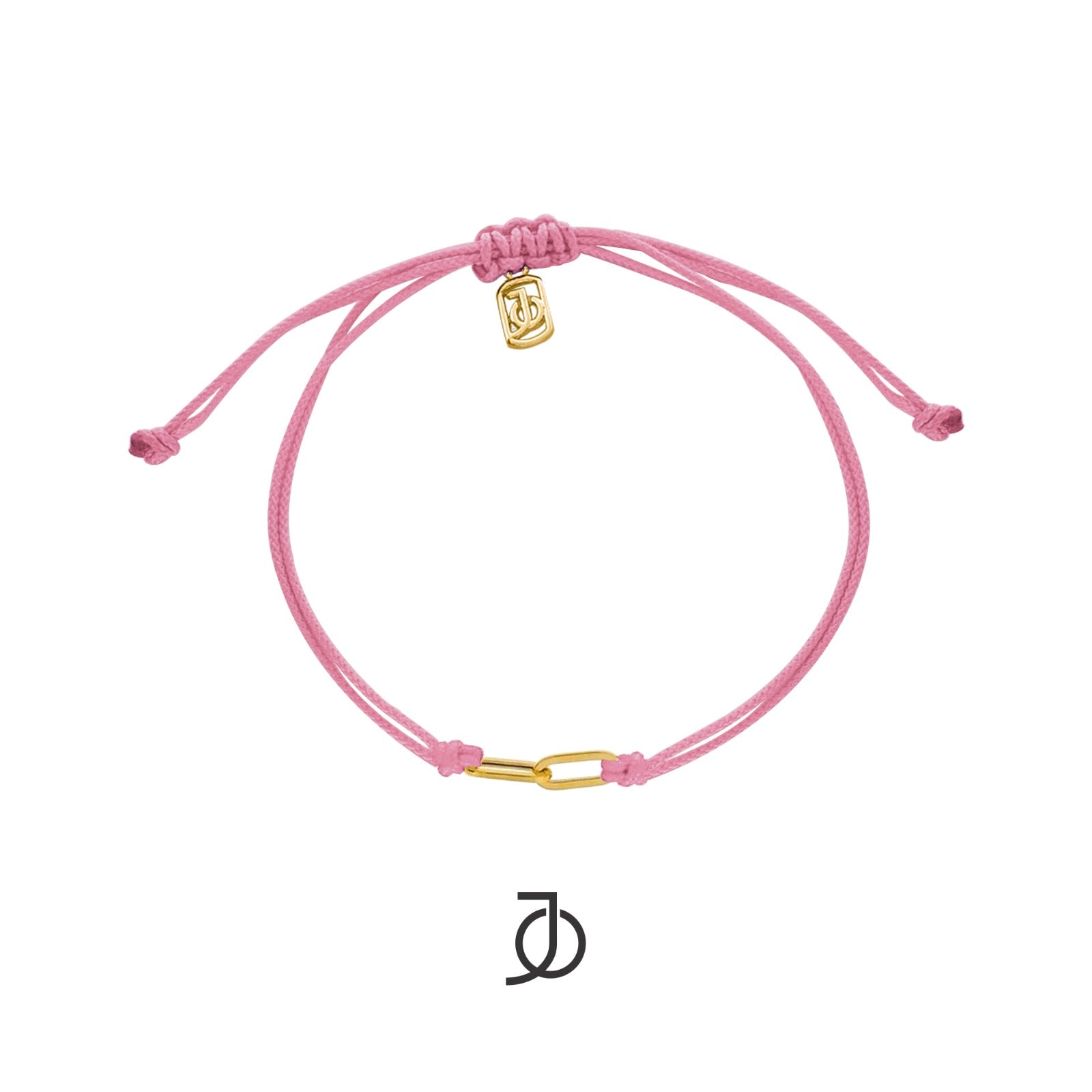 JO Interlocking on Cord Bracelet