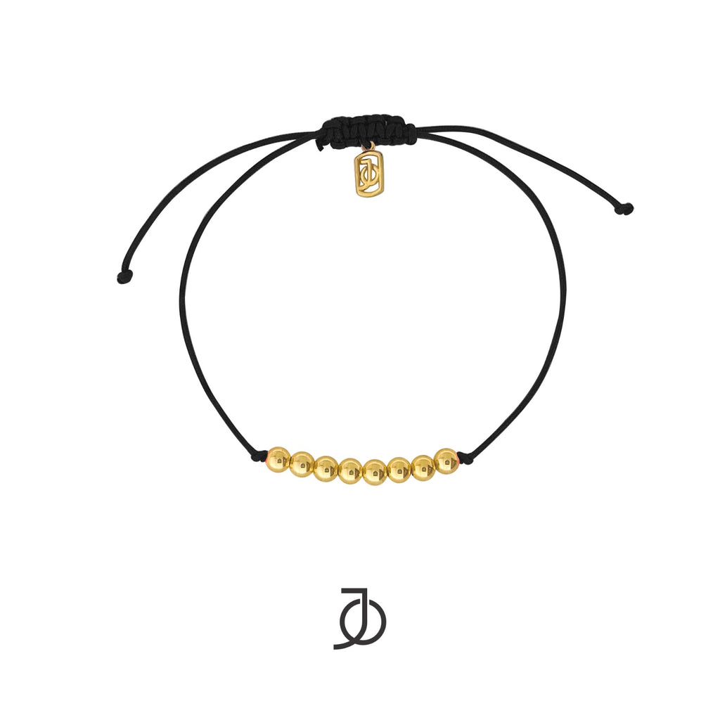 JO 8 Mini Gold Beads On Silk Cord Bracelet