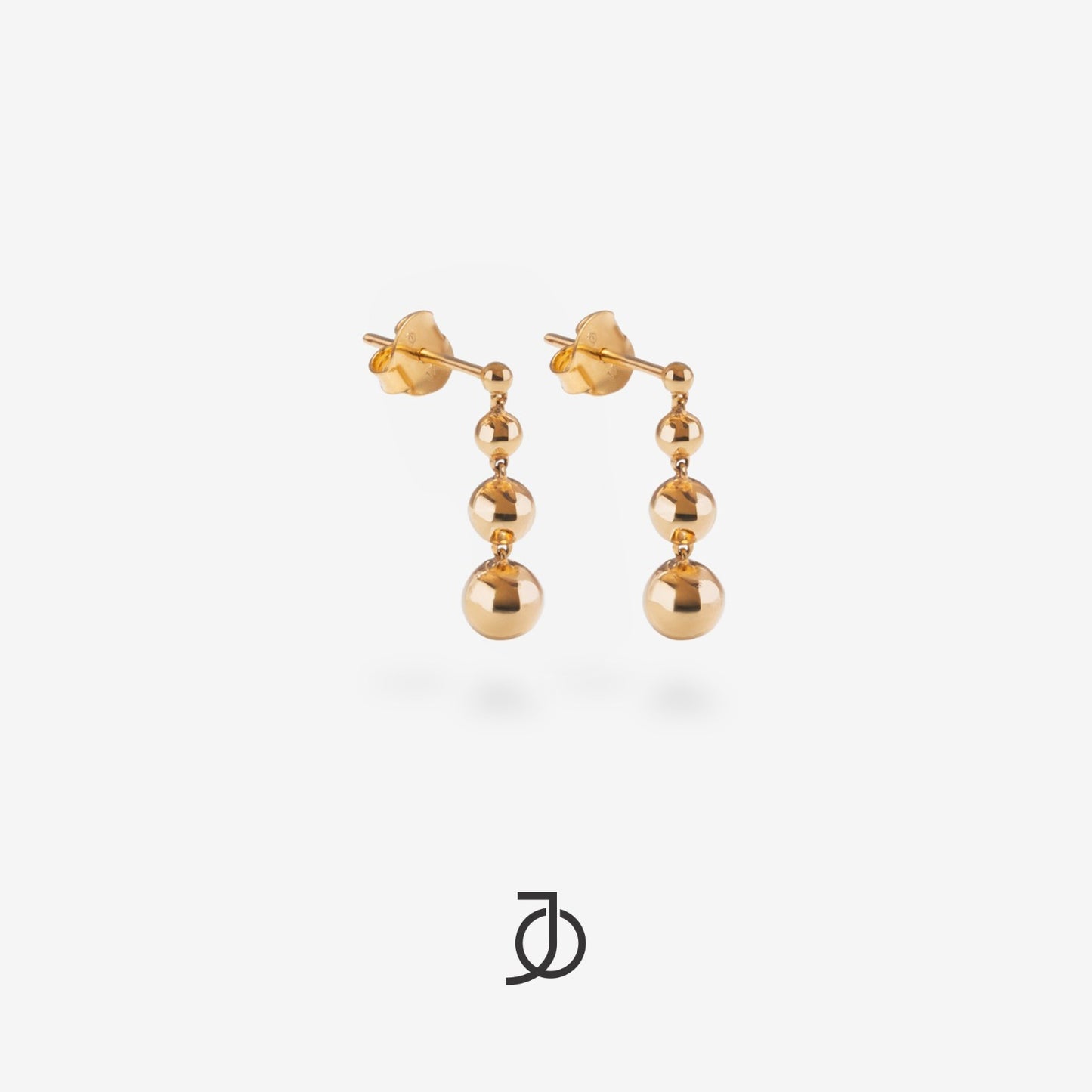 JO Anting Emas - Double Double Graduated Ball Studs 17k