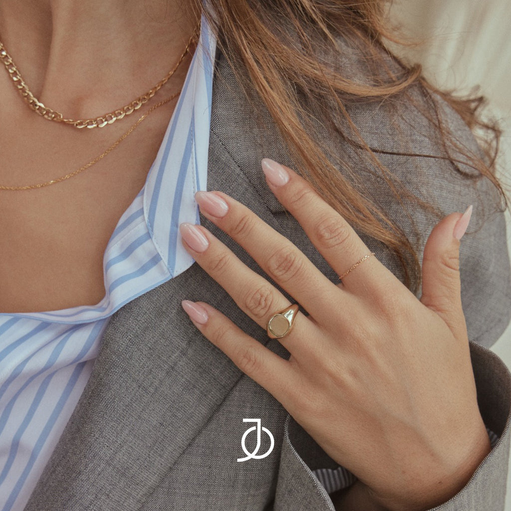 JO Gold Signet Ring