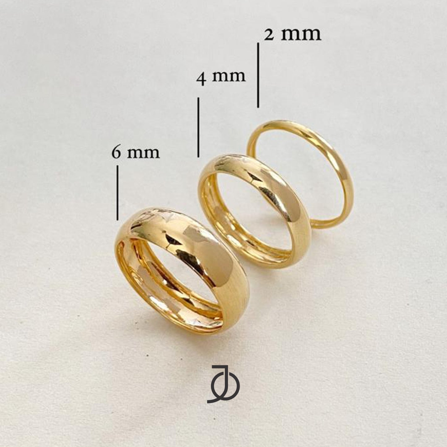 JO Cincin Emas-4mm Curved Band 17k