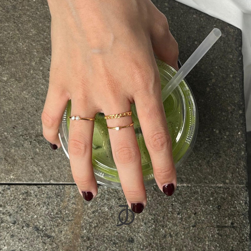 JO Mini Diamond With Pearl Ring
