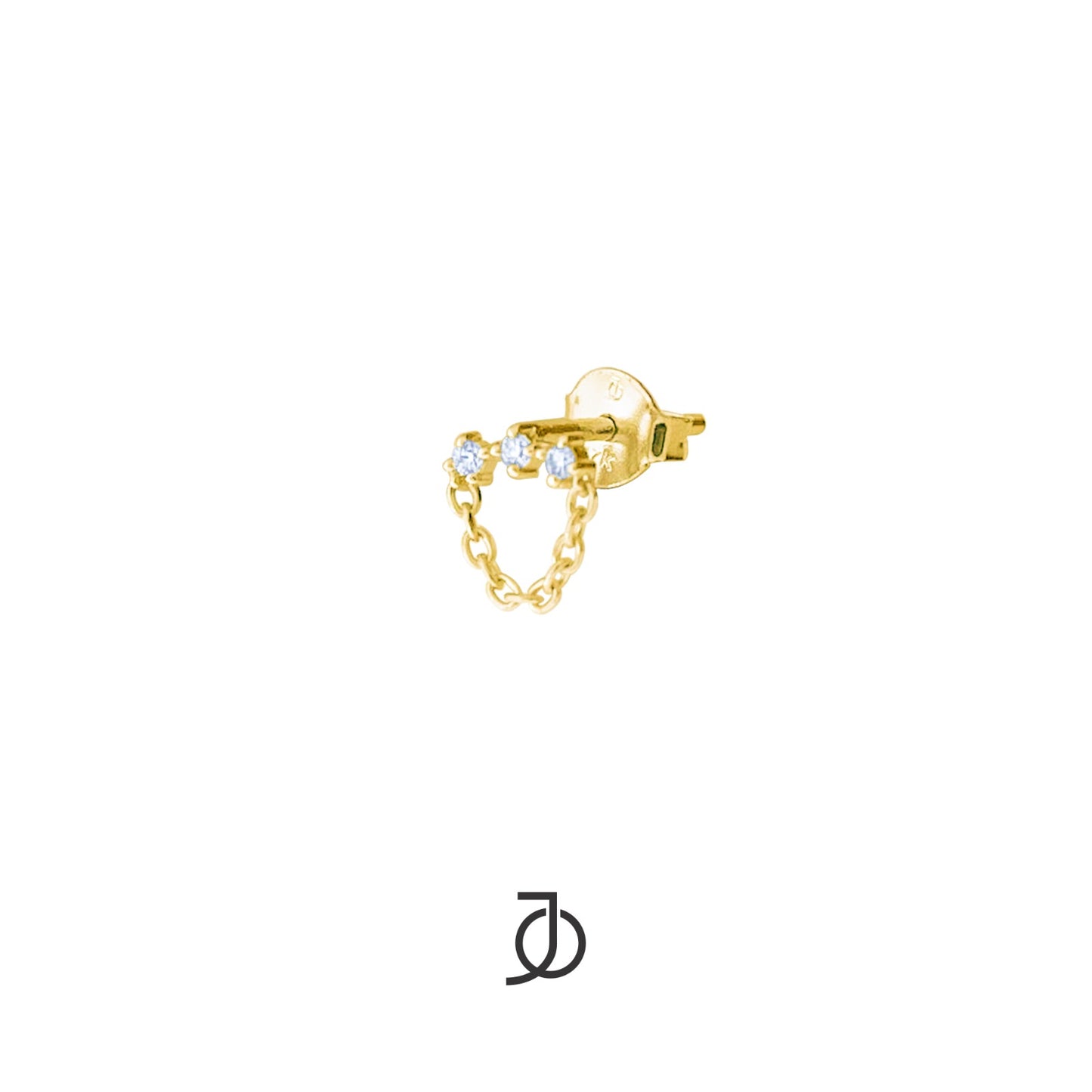 JO 3 Mini Diamonds Chain Studs 17k