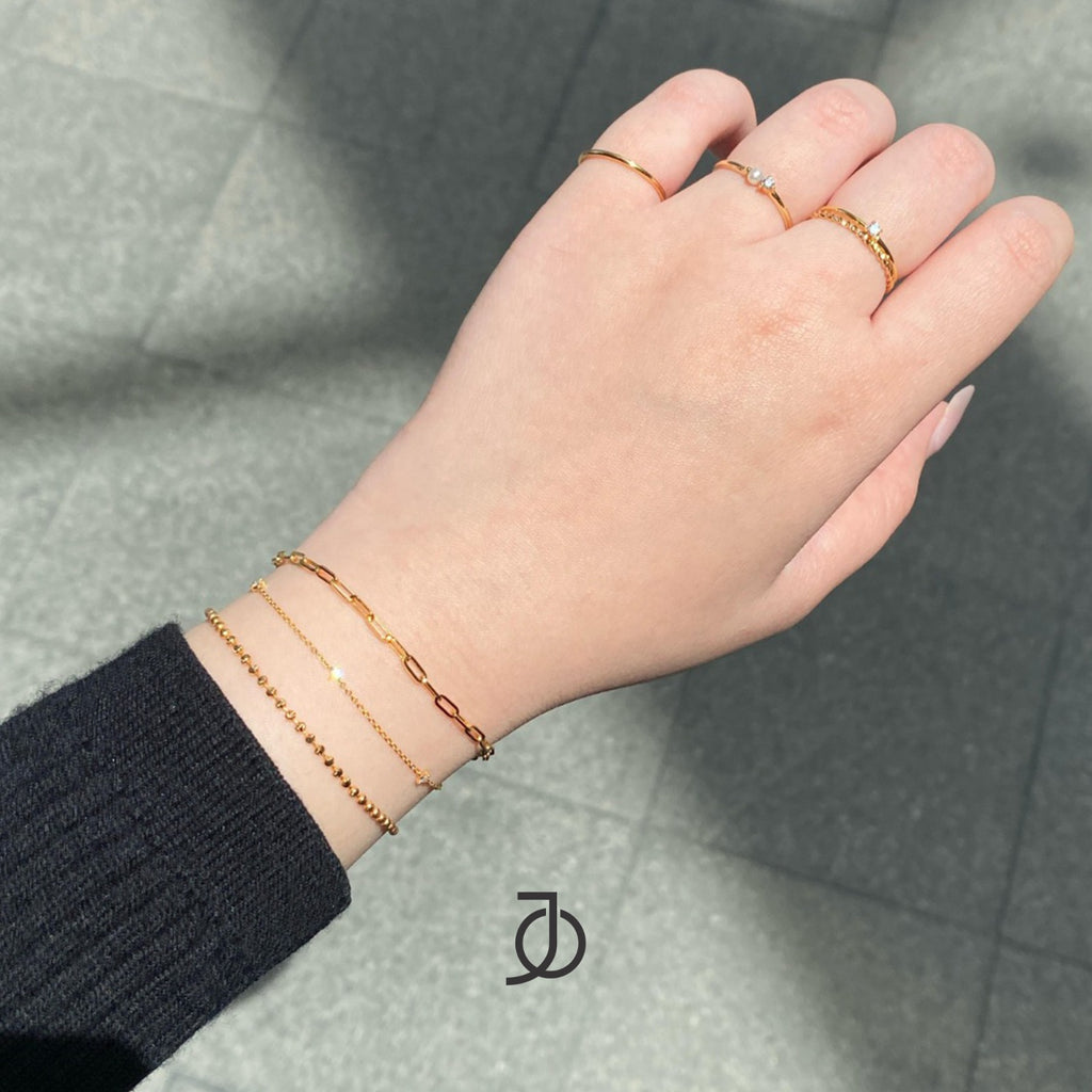 JO Diamond Cut Beaded Bracelet
