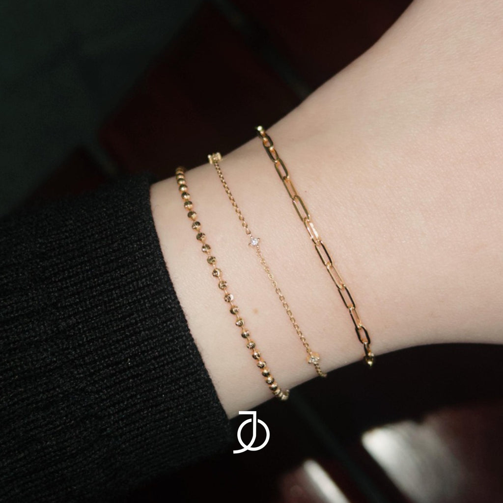 JO Diamond Cut Beaded Bracelet