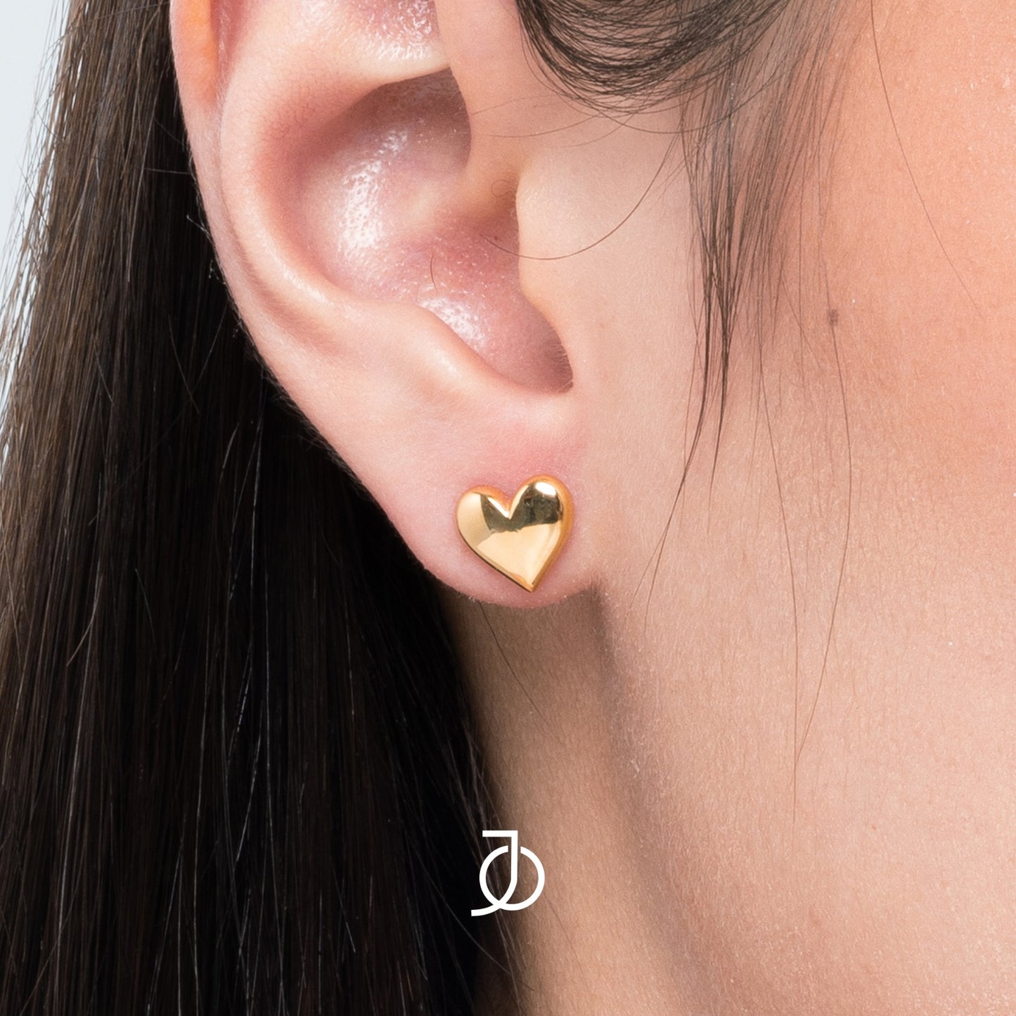JO Anting Emas - Fluffy Heart Studs 17k