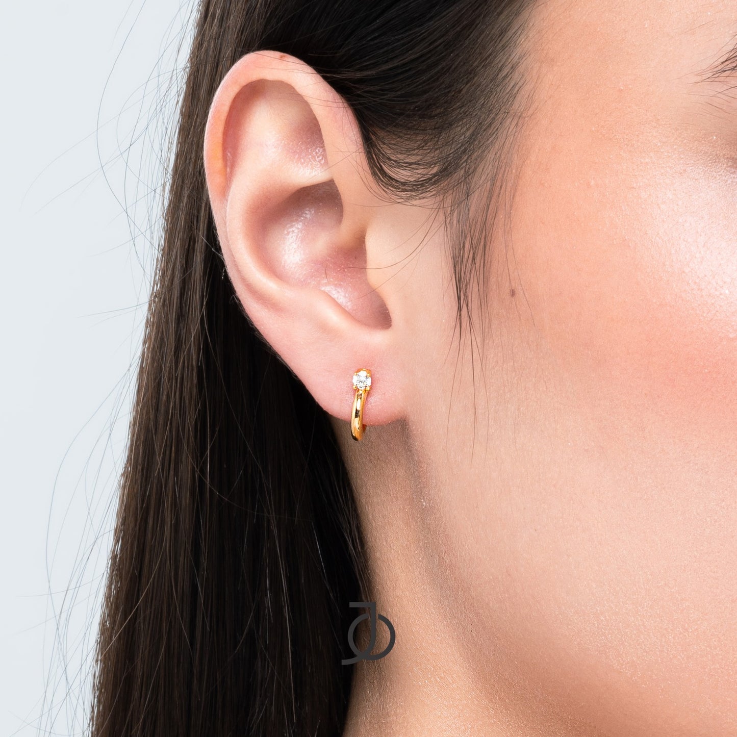 JO Anting Emas - Mini Floating Diamond Hoops 17k