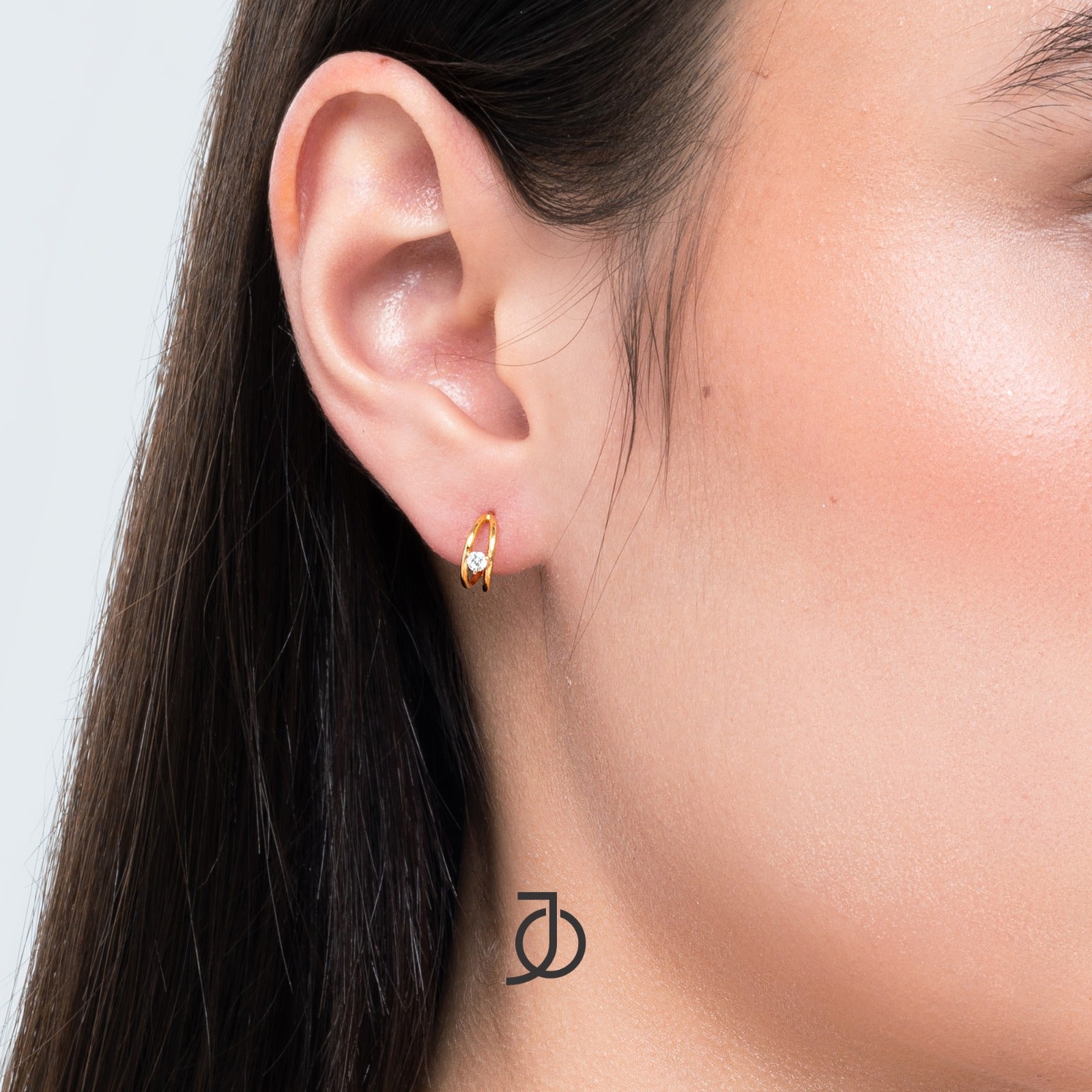 JO Mini Diamond Double Wire Hoops
