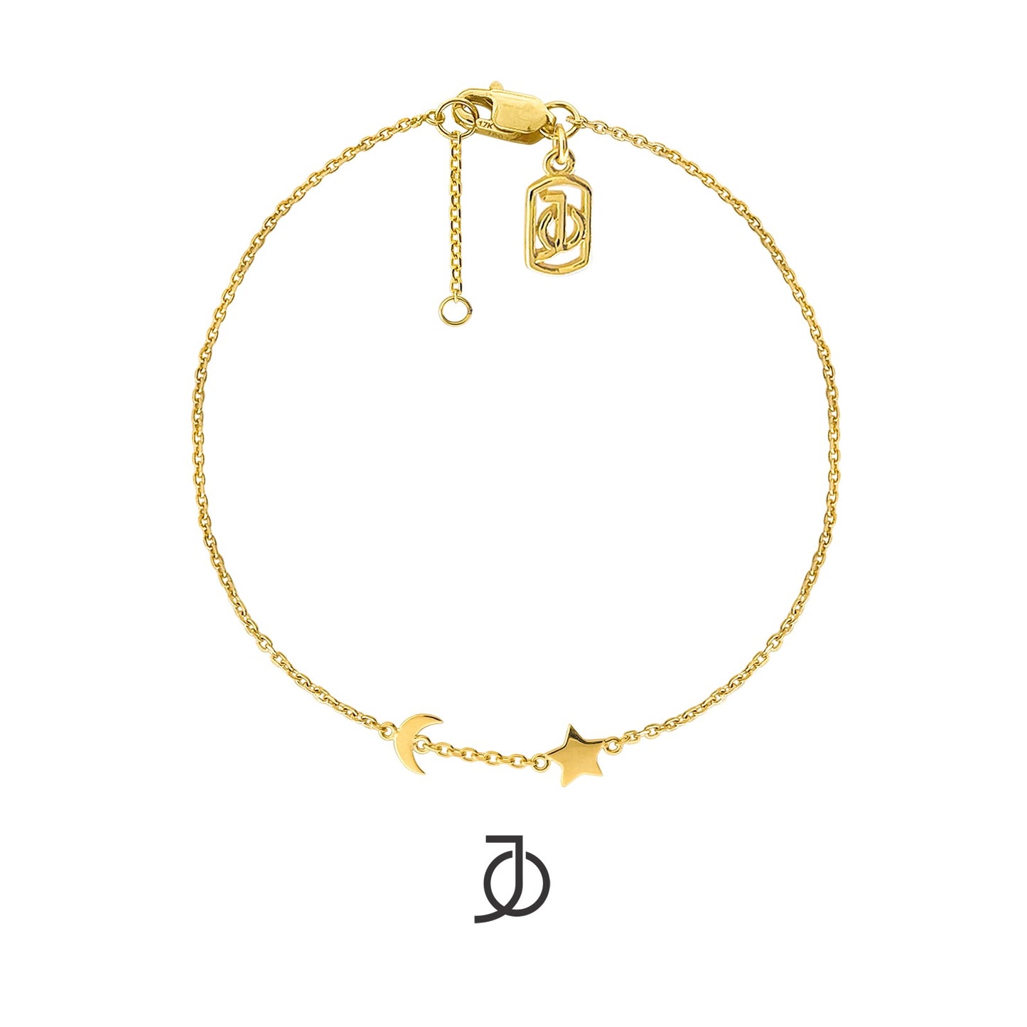 JO Crescent and Star Chain Bracelet