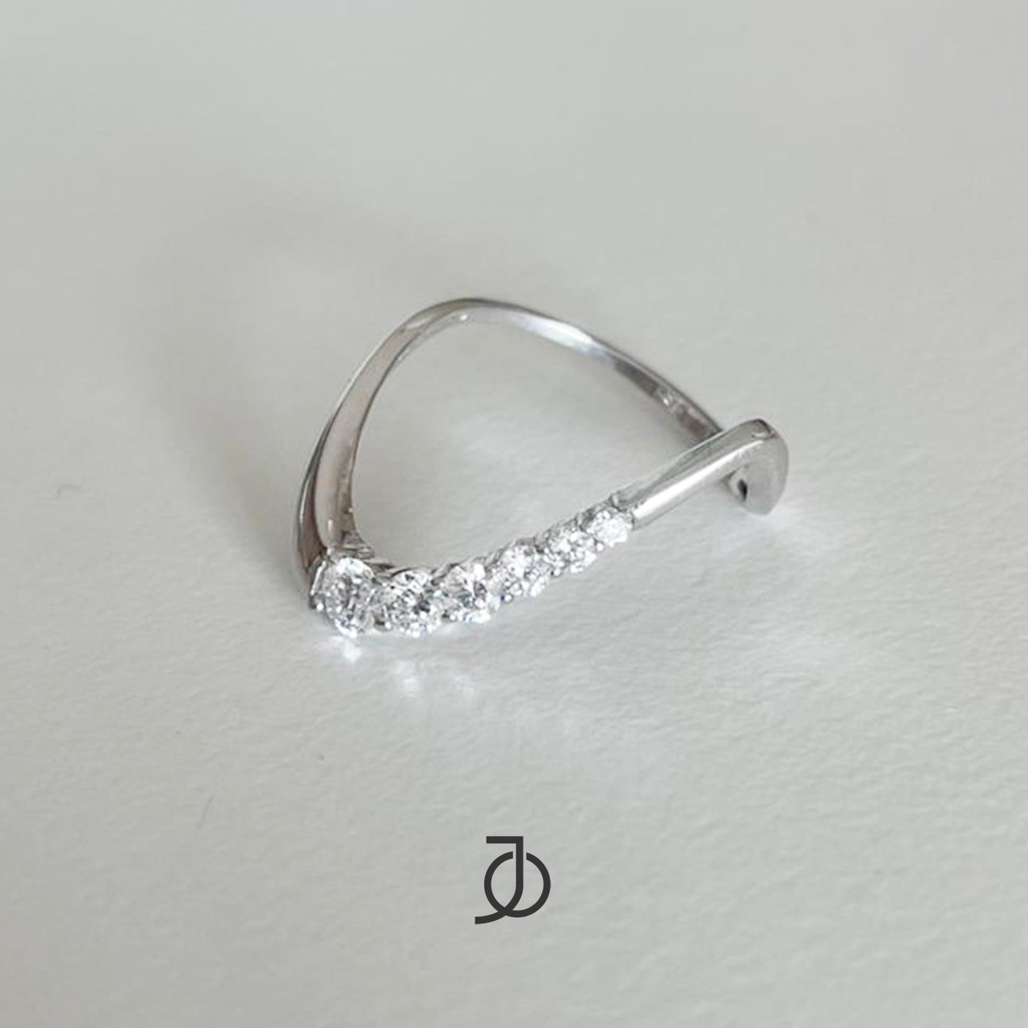 JO Cincin Emas - Diamond Wave Ring 17k