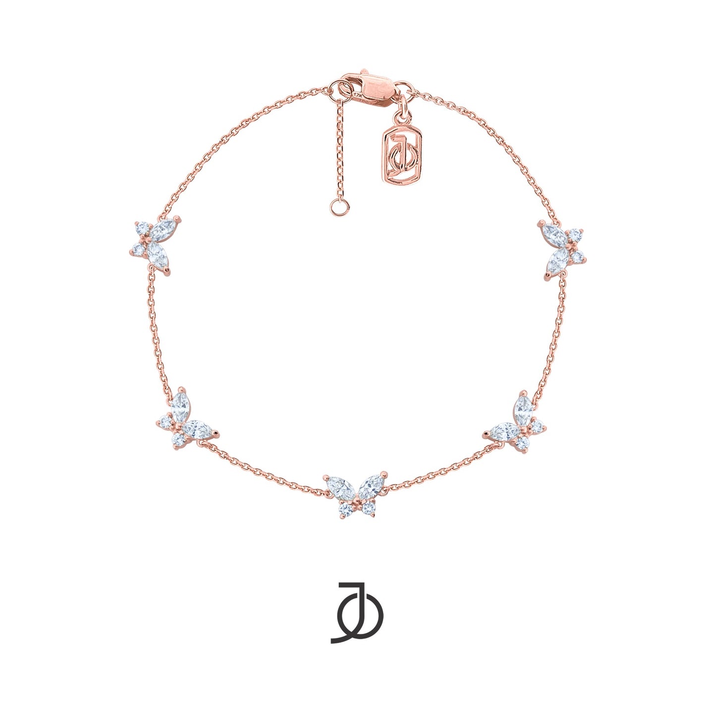JO Gelang Emas - 5 MARQUISE BUTTERFLY BRACELET 17K