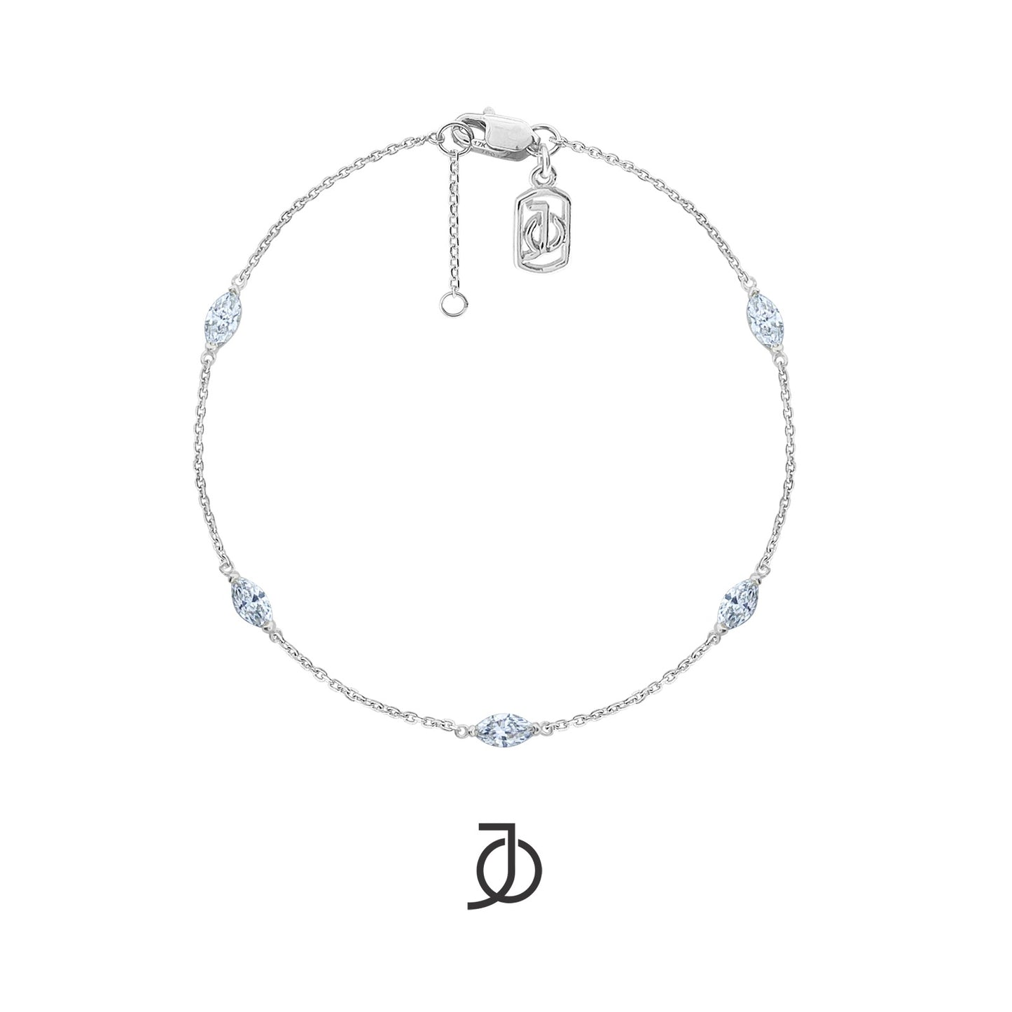 JO Gelang Emas - 5 MARQUISE CHAIN BRACELET 17K