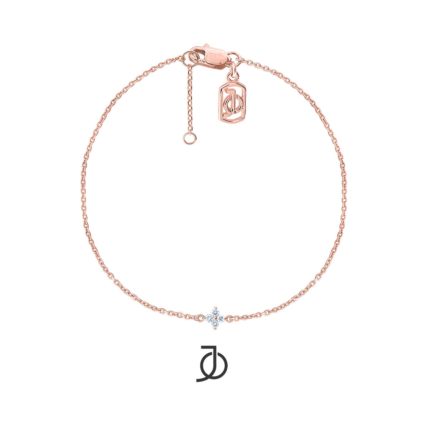 JO Gelang Emas - MINI CLOVER DIAMOND CHAIN BRACELET 17K