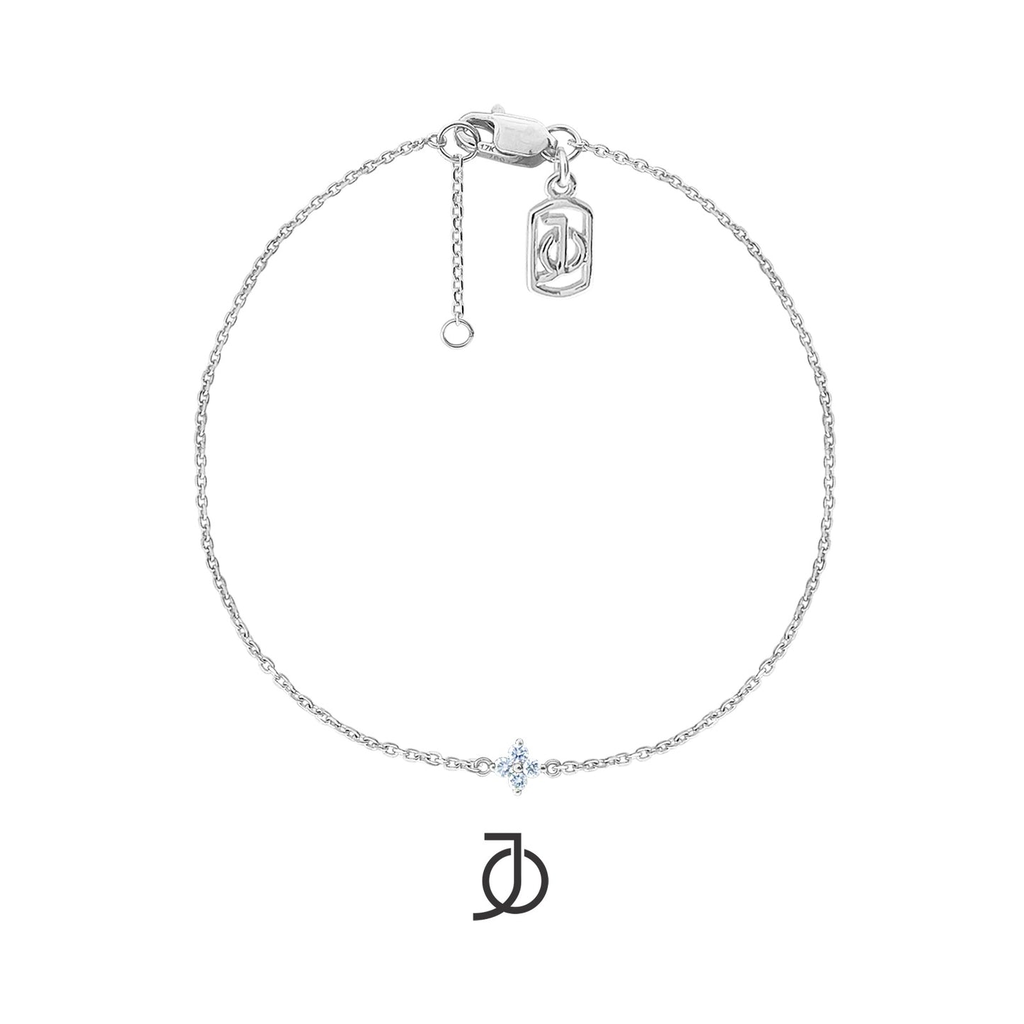 JO Gelang Emas - MINI CLOVER DIAMOND CHAIN BRACELET 17K