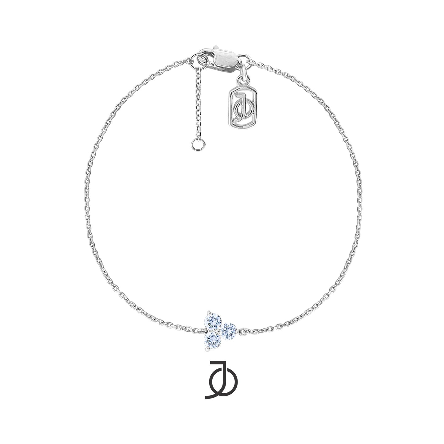 JO Gelang Emas - LUCKY 3 DIAMOND CHAIN BRACELET 17K