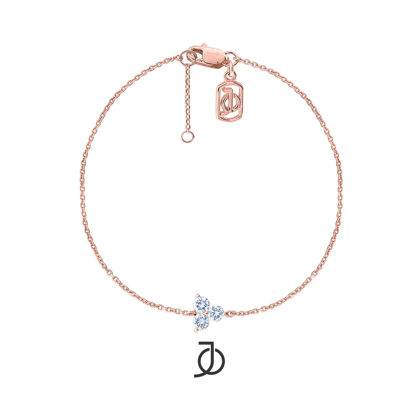 JO Gelang Emas - LUCKY 3 DIAMOND CHAIN BRACELET 17K