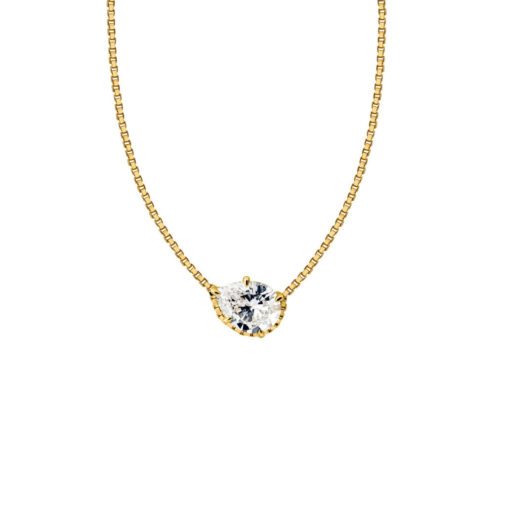 JO Light Diamond Necklace in Teardrop 17k Yellow Gold