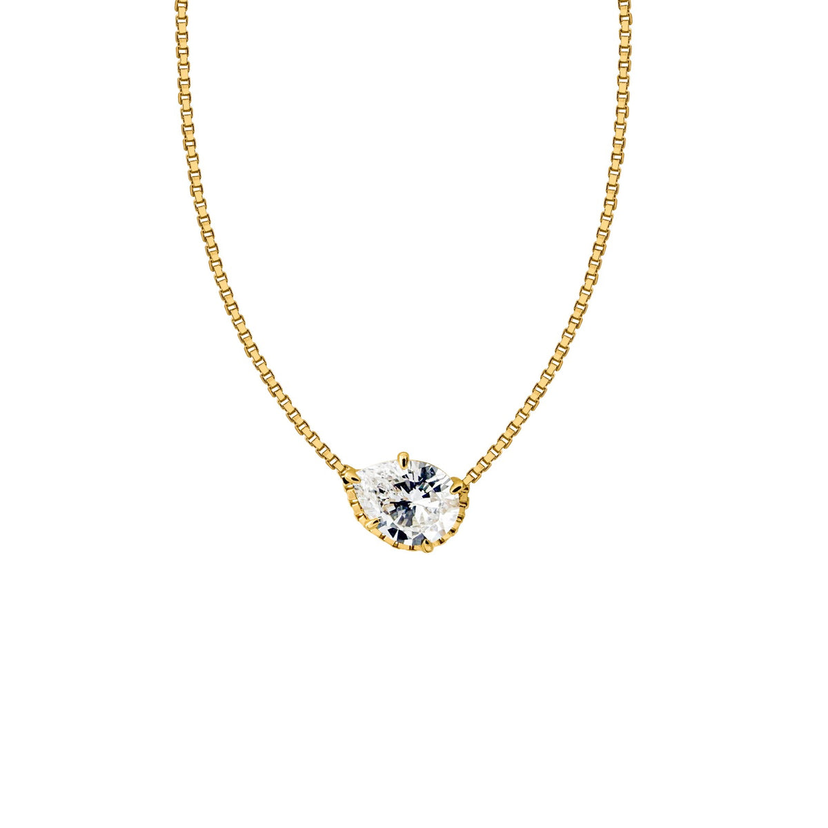 JO Light Diamond Necklace in Teardrop 17k Yellow Gold
