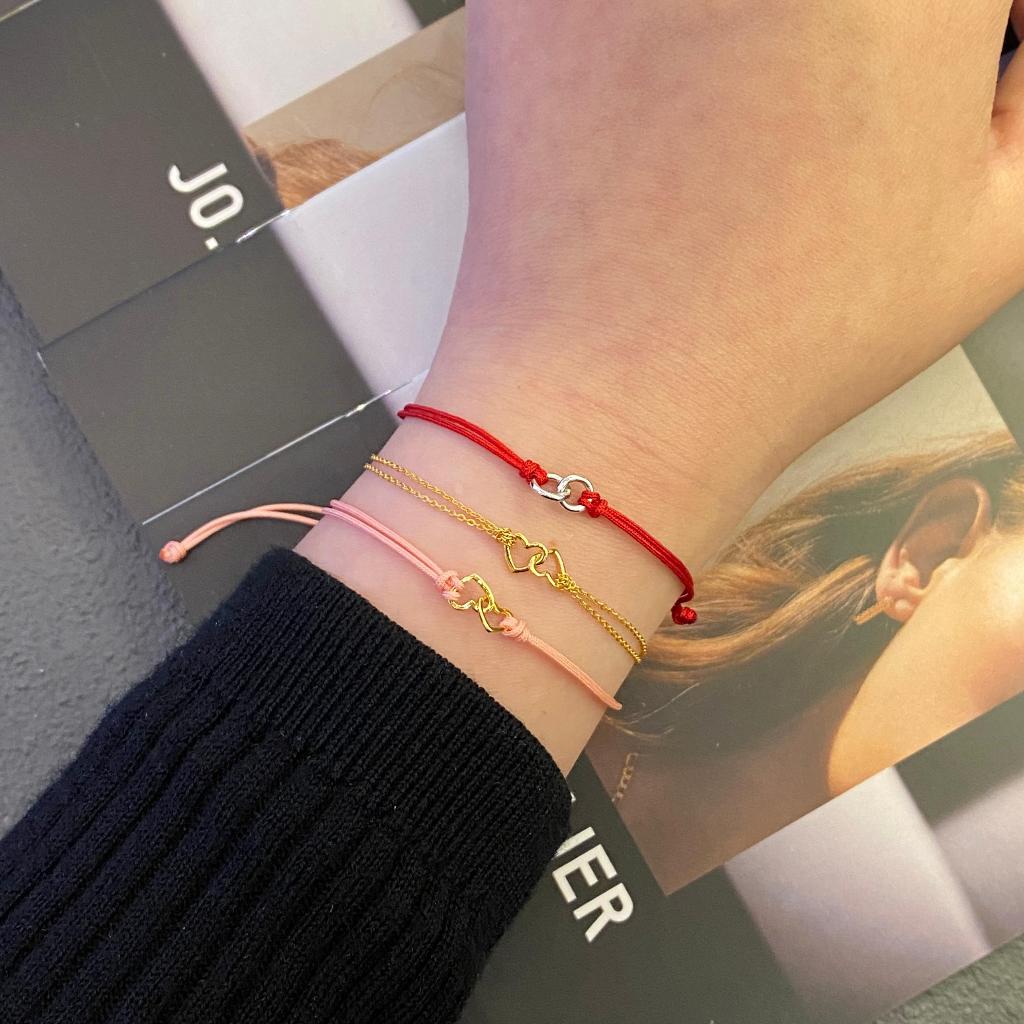 JO Interlocking Heart On Cord Bracelet
