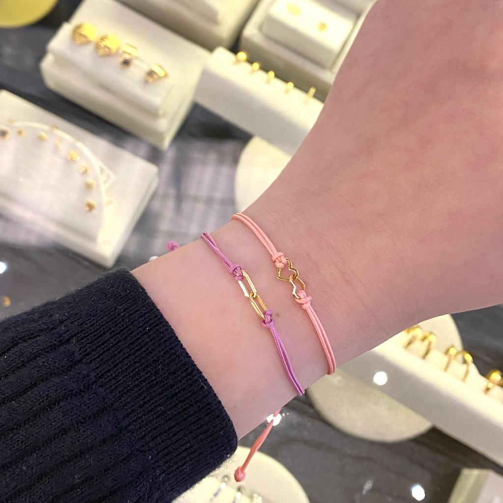 JO Interlocking on Cord Bracelet