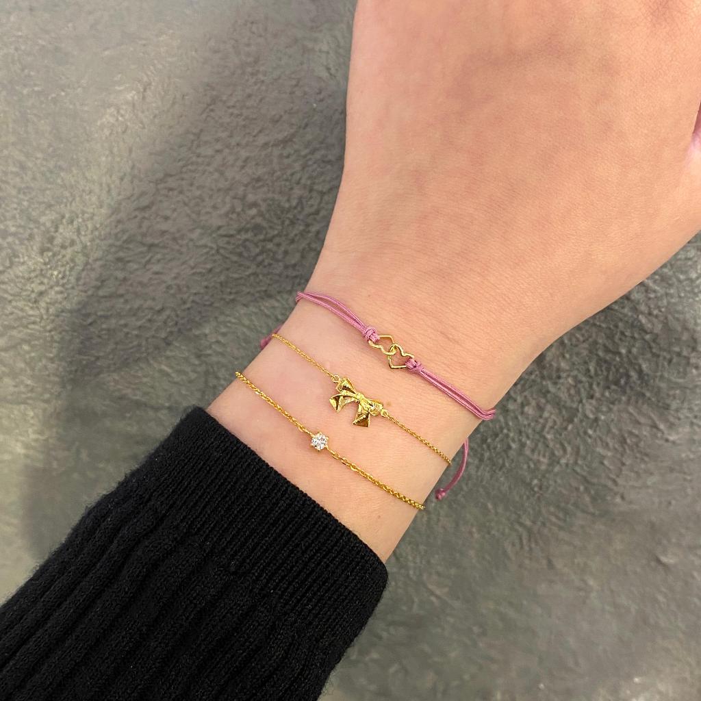 JO Interlocking Heart On Cord Bracelet