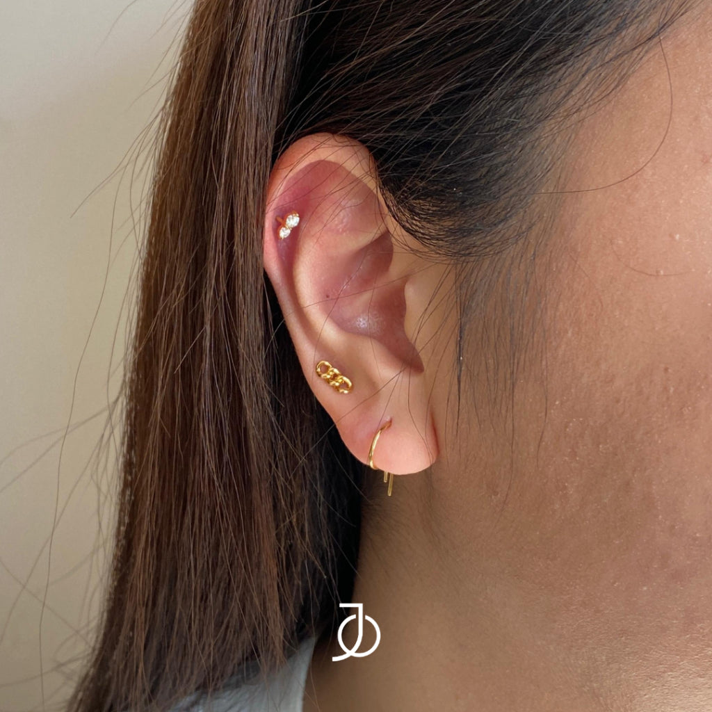 JO Gold Wire Loop Earrings