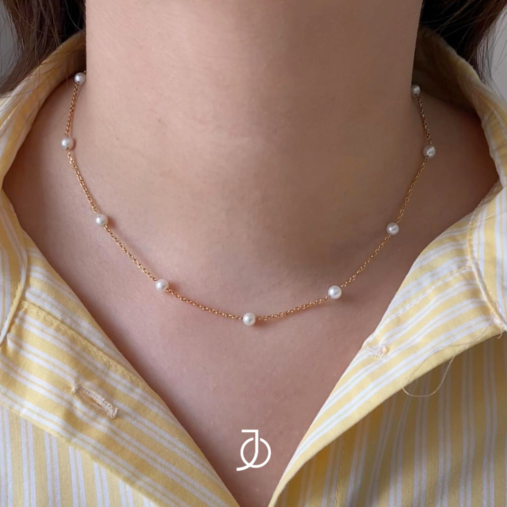 JO Pearl By The Yard Necklace 17K
