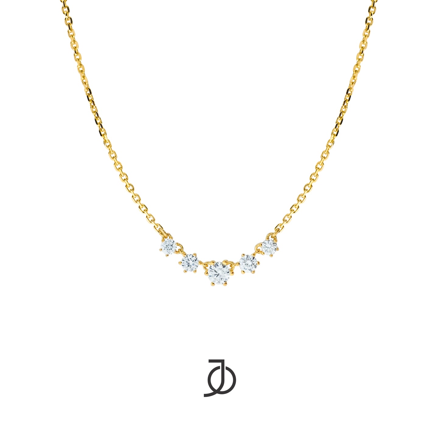 JO 5 Gradating Diamonds Chain Necklace 17k