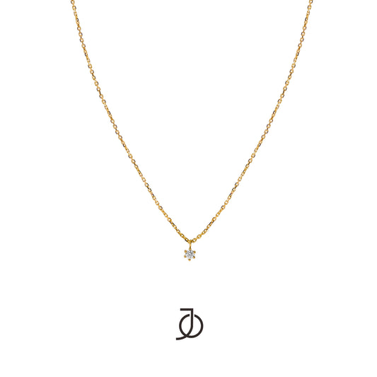 JO Diamond Solitaire Thin Chain Dangle