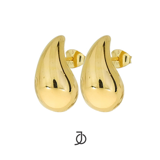 JO Large Gold Drop Stud 17k