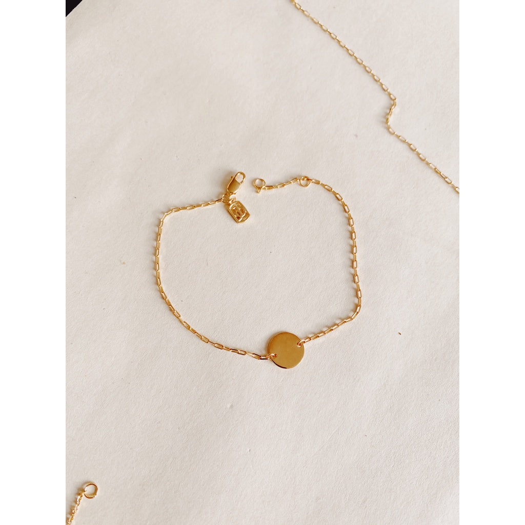 Jo Small Disc With Mini Paper Clip Anklet 17k