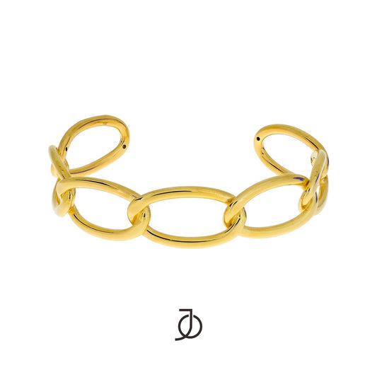 JO Long Oval Link Cuff Bangle