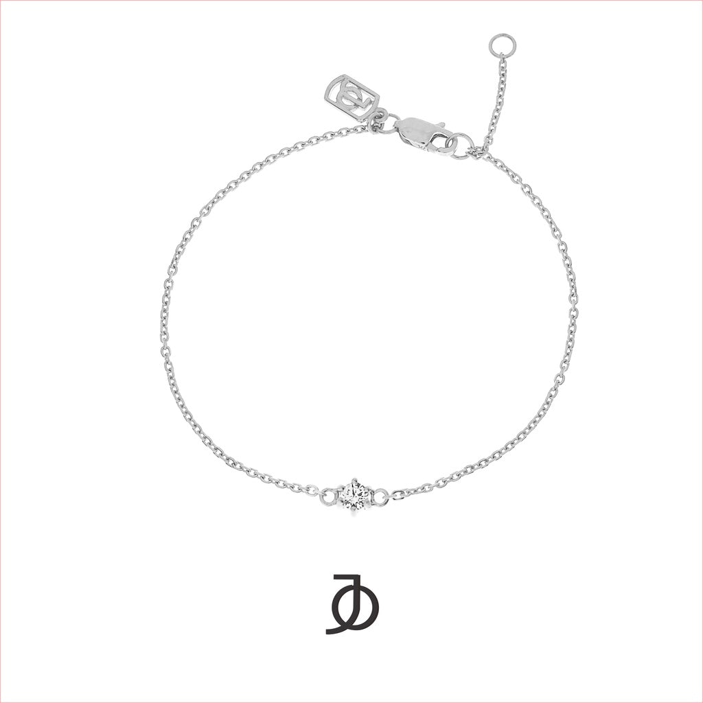 JO Mini Diamond Solitaire Thin Bracelet