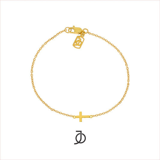 JO Mini Gold Cross With Thin Bracelet