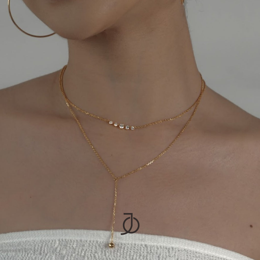 JO 5 Gradating Diamonds Chain Necklace