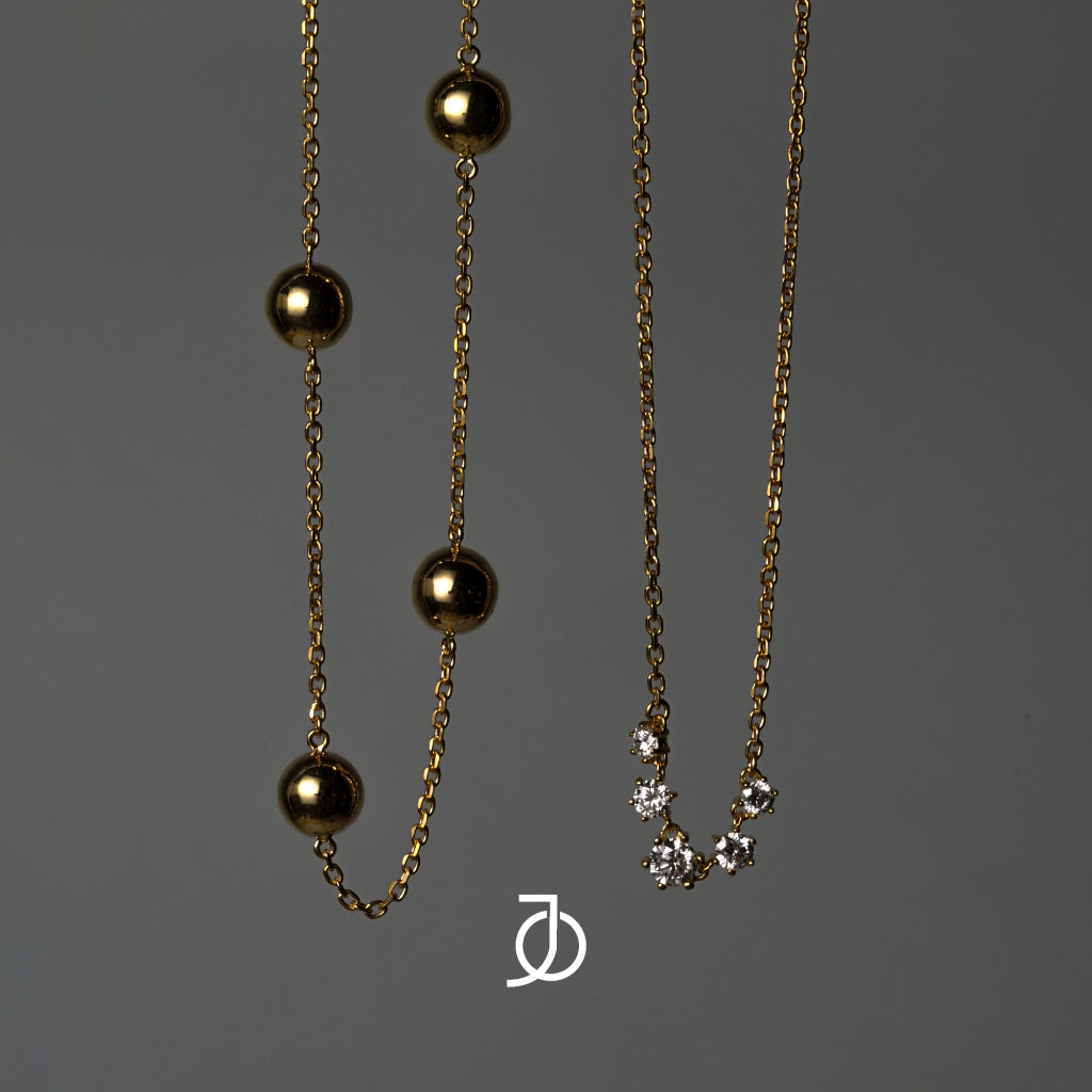 JO Gold Ball By The Yard Chain Necklace 17K