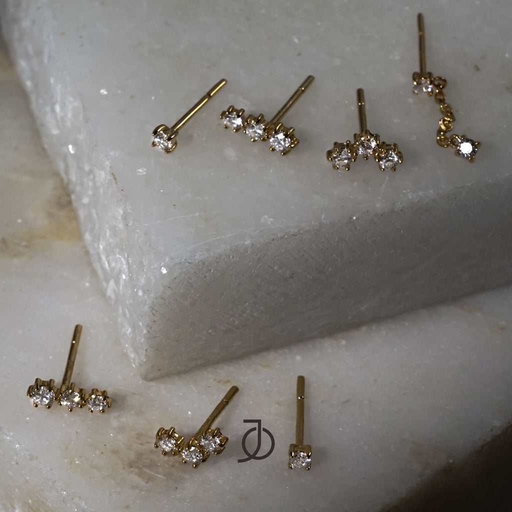 JO Curve 3 Mini Diamonds Studs
