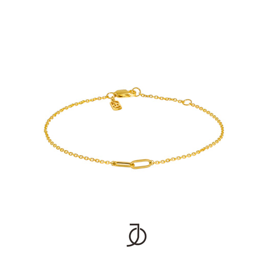 JO INTERLOCKING PAPER CLIP THIN ANKLET
